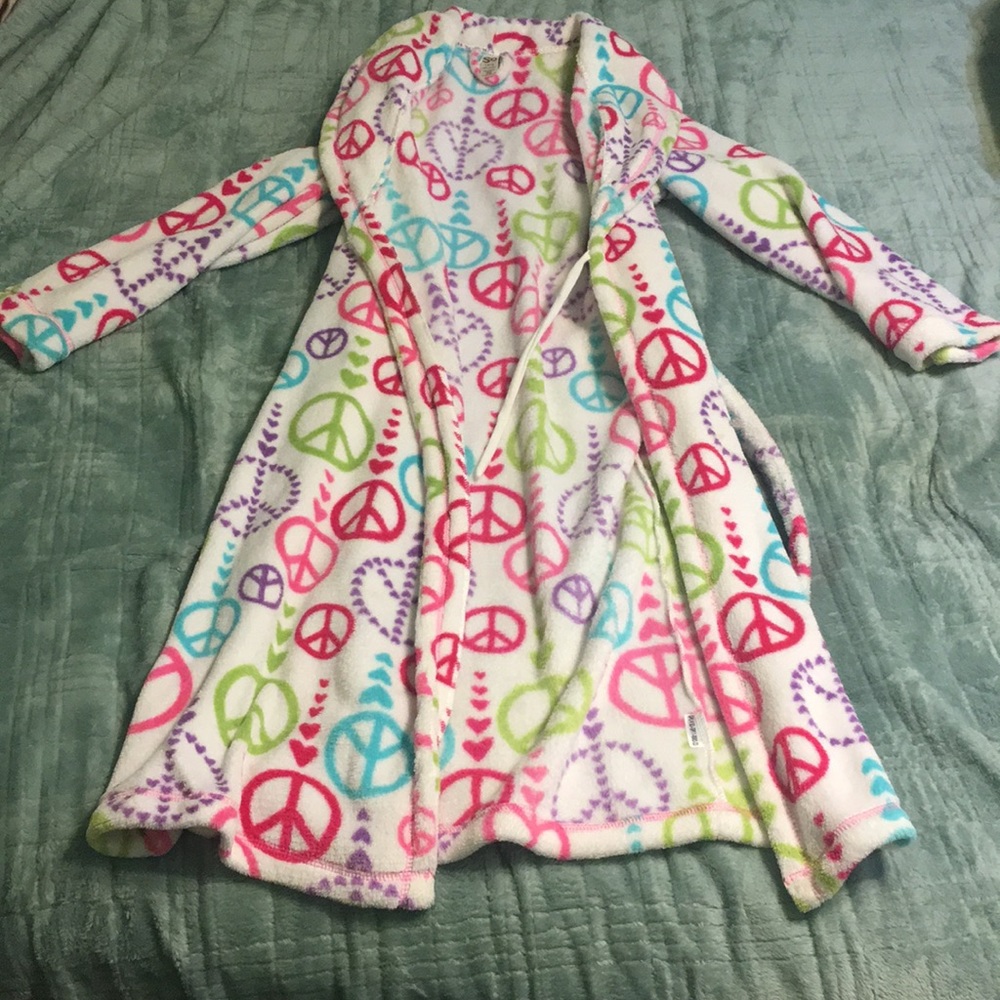 Peace sign rainbow robe.